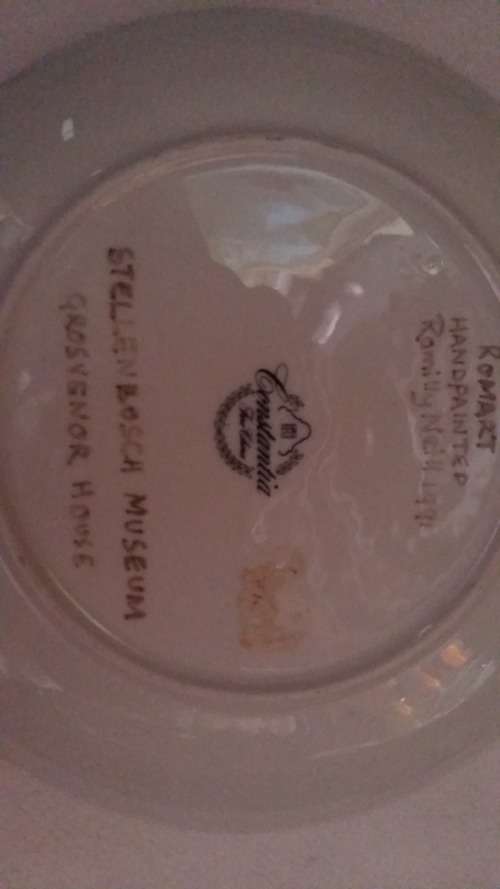 Hand Painted ceramic plate of Stellenbosch Museum.